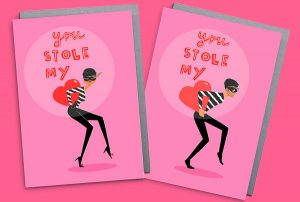 valentines_anniversary_greeting_card_you_stole_my_heart_retro_modern_fun_cute illustrations